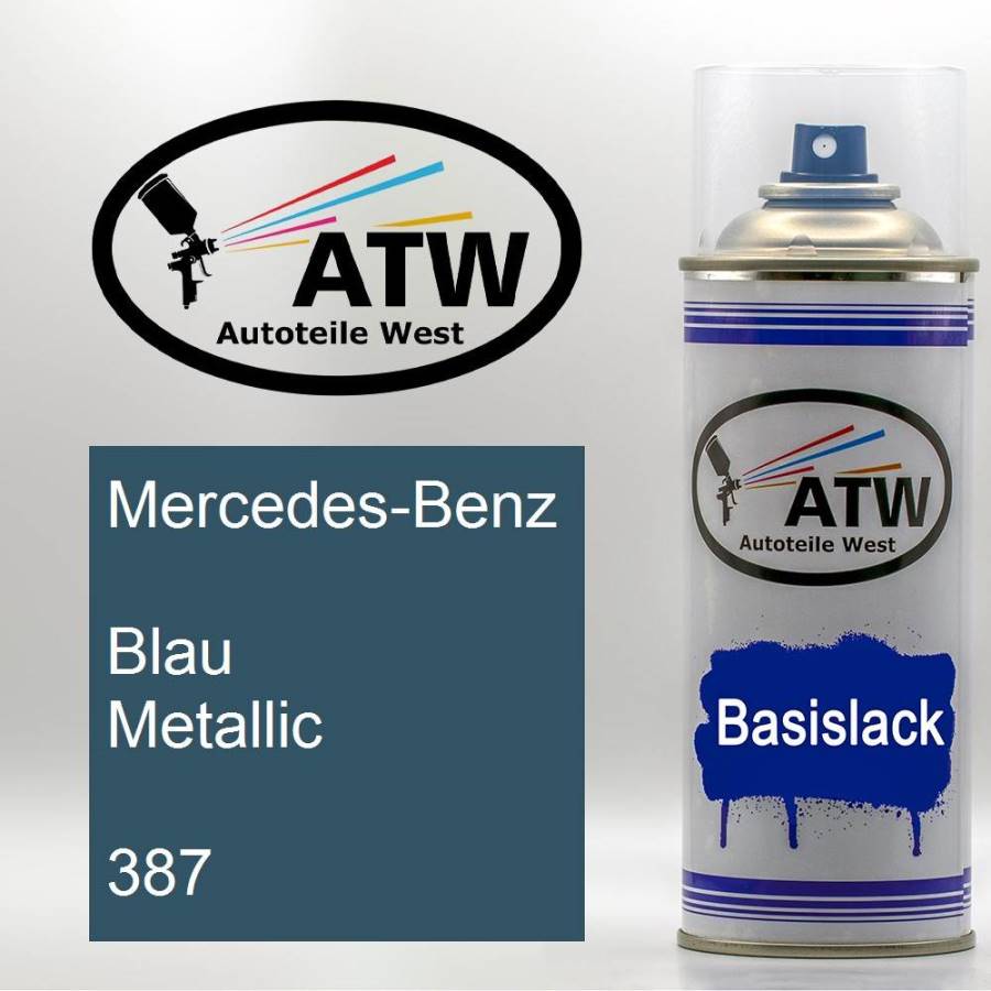 Mercedes-Benz, Blau Metallic, 387: 400ml Sprühdose, von ATW Autoteile West.